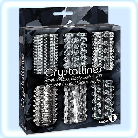 CRYSTALLINES COCK SLEEVES 6PK